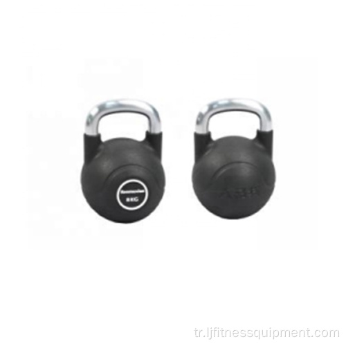 Toptan spor salonu pu kaplı kettlebell sap dökme demir